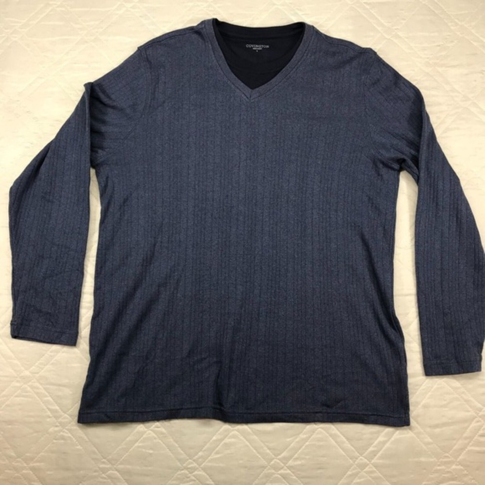Covington Gray layered look long sleeve‎ sweater sweatshirt Large
